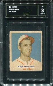 1949 Bowman #172 Eddie Pellagrini St. Louis Browns - Rookie Card Hi# - GMA 3 VG - Picture 1 of 2