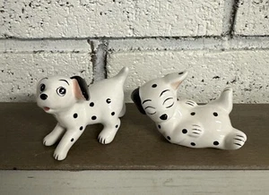 2 Vintage 101 Dalmatians Disney Productions  Miniature Puppy Dog Figurines China - Picture 1 of 12