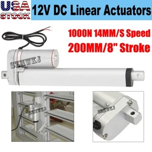 Heavy Duty 8" Inch Linear Actuator 220lbs Max Lift 14mm/s 12V DC Motor Auto Lift - Picture 1 of 12