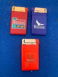 WINSTON and WEST CARD LIGHTER FEUERZEUG ACCENTINO BRIQUET MECHERO (3 items) - Picture 1 of 6