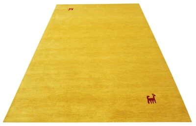 Gabbeh Gelb Mango Wolle Teppich 160X230 cm Handarbeit gold Handgetuftet T798 - Bild 1 von 4