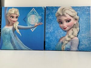 Disney's Frozen Elsa art on canvas pair of 2 Elsa 8x10x1