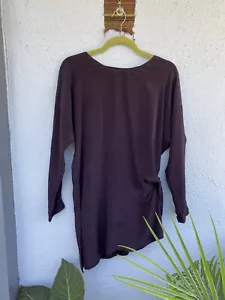 Vintage Jürgen Lehl Aubergine Wickel Knoten Tunika Top Bluse Gr. M - Bild 1 von 9