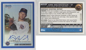 2010 Bowman Chrome Prospects Blue Refractor /150 Kirk Nieuwenhuis #BCP116 Auto