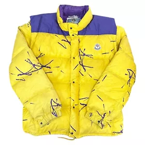 Moncler gelbe Grenoble Daunen Ski Puffer Jacke 80er abnehmbare Ärmel Herren XL 58 - Bild 1 von 13