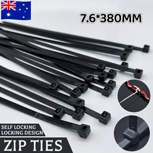 100/200/500/1000PCS Cable Ties Zip Ties Nylon UV Stabilised Bulk Black Cable Tie - Picture 1 of 16