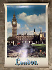 Affiche de voyage vintage Londres Big Ben grande 37x25 impression souvenir rétro paysage urbain