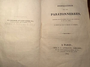 Instruction sur les paratonnerres. Académie royale des sciences Gravures EO 1824 - Picture 1 of 8