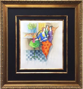 ITZCHAK TARKAY "Vista dal Salone" ACQUERELLO ORIGINALE Firmato - PERSONALIZZATO INCORNICIATO - Foto 1 di 6