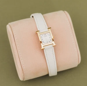 Hermes Mini Heures H Watch, White Epsom - Picture 1 of 10