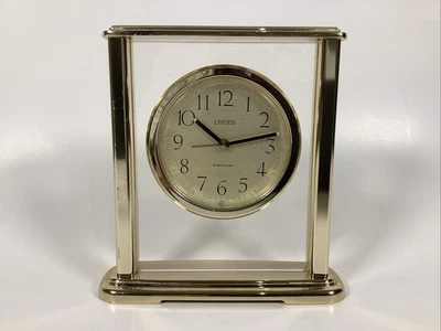 Vintage Linden Quartz Mantel Desk Alarm Clock Japan Collectible - WORKS GREAT - - Image 1 of 4