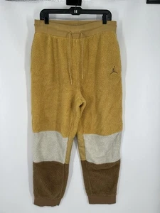 Jordan Sherpa Pants Joggers Sweatpants Tapered Cuffed Yellow BQ6955-702 Large - Picture 1 of 7