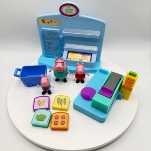 Peppa Pig Peppa's Supermarkt Spielset Dad Peppa George Einkaufswagen Lebensmittelgeschäft - Bild 1 von 8