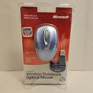 Microsoft Wireless Notebook Optical Mouse Model #1023 #1024 New Old Stock Silver - Picture 1 of 2