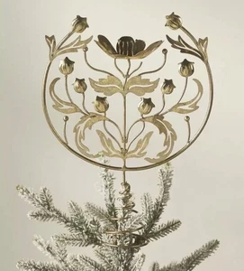 The Met x Anthropologie Jugendstil vergoldete Mohnblumen Christbaumspitze NEU - Bild 1 von 8