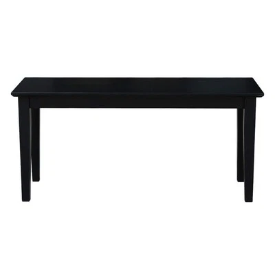International Concepts Bench Matte Black Wood Classic Style 39"W x 14"D x 18"H - Image 1 of 4