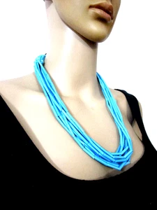 N7833 Ethnic Tribal Glass Beads Strand Handmade Gypsy Necklace India Jewelry - Picture 1 of 8