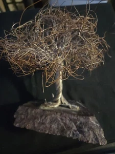TREE Wire Sculpture Vintage Personal Hand Made Collectible Figure Statue MCM - Picture 1 of 6
