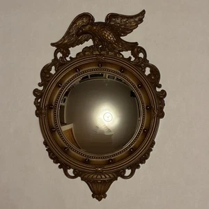 SYROCO MCM Federal American Eagle Porthole Convex Mirror #4007 60's Original Tag - Picture 1 of 24