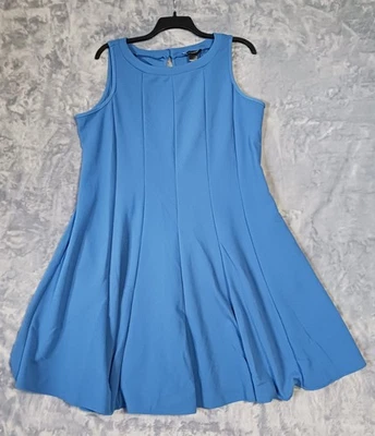 Vestido Ashley Stewart para mujer 18 20 azul sin mangas acampanado talla grande elástico Foto 1 de 4