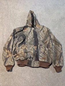 Vintage Walls Jacket Mens XL Realtree Hardwoods Camo Bomber Thermal Lined Hooded - Picture 1 of 9