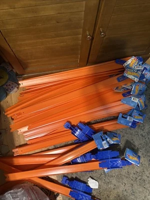 Huge Hot Wheels Lot of 66 Straight 24" Track Pieces,  33 x2 packs + 7 Loops - Image 1 of 3