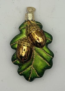 OWC EICHENBLATT MIT EICHELN Ornament Glas Vintage 2007 - Bild 1 von 4