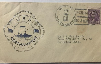 Cristobal C Z Terr Bar On USS Northampton Ship Cancel Sunk At Guadalcanal 1934 - Image 1 of 3