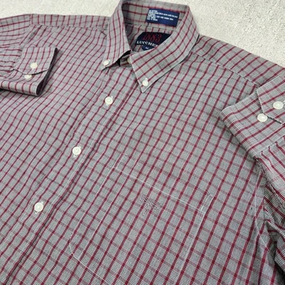 Lucchsese Shirt Men Medium Button Down Plaid Win Red Western 1883 Cowboy Rodeo - Image 1 of 4