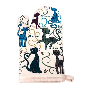 Guantone da Forno The Animal Rescue Site Beige con Stampa Multicolore Carini Gatti Meow - Foto 1 di 6