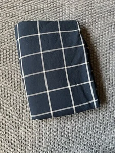 PB Teen Pottery Barn Flat Sheet, Windowpane Plaid Navy, Twin XL, 100% Cotton - Picture 1 of 7