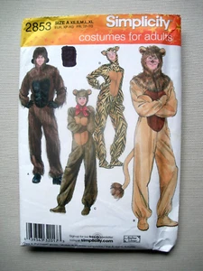 UNCUT Simplicity Sewing Pattern 2853 - Womens Mens Animal Costumes - Size XS-XL - Picture 1 of 4