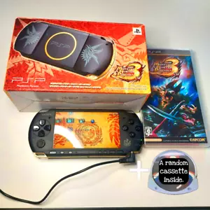 GOOD! PSP-3000 Monster Hunter 3rd Limited Edition Console Set Box,Charger,Game - Picture 1 of 7