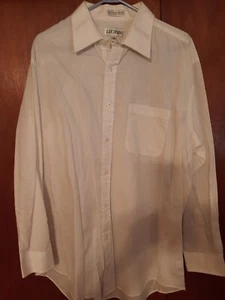 Men's Lucasini Shirt Button Up Size 17 (34-35) White Floral Long Sleeve--EUC! - Picture 1 of 3