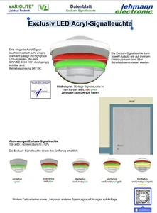 lehmann Exclusiv LED Acryl-Signalleuchte Lichtruf Statusanzeige Signaltechnik - Bild 1 von 4