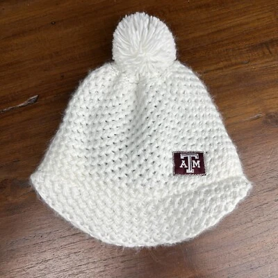 Nike Texas ATM Aggies Tejido Sombrero Gorro Gorra Pom Pom Blanco Granate Colegial Foto 1 de 4