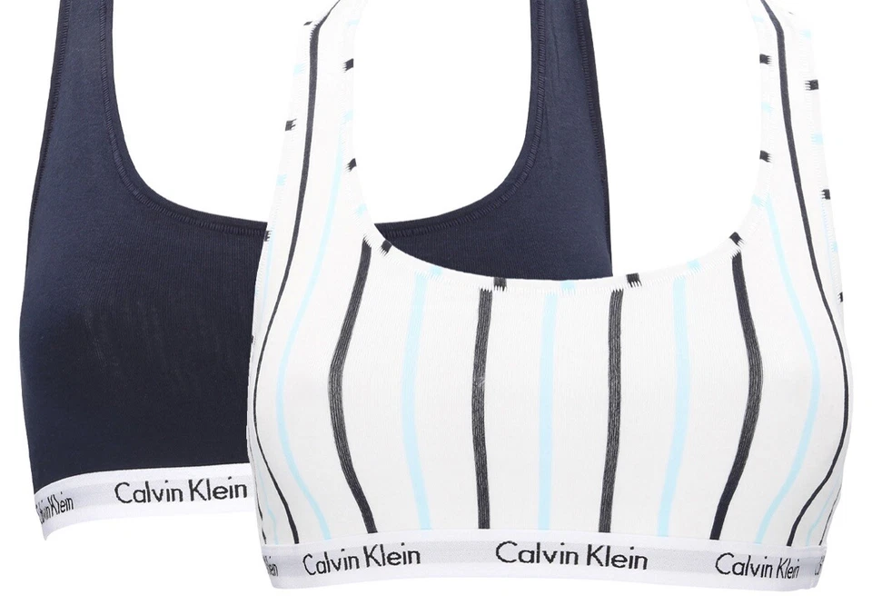 Calvin Klein Women's Unlined Bralette 2-Pack - Shoreline/Imogen Stripe Size M - Image 1 of 1