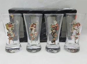 Ed Hardy Life 2fl. oz. Juego de 4 gafas de tirador alto sexy dama desnuda mujeres  - Imagen 1 de 10