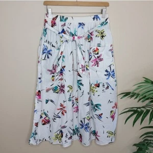 Vintage Ms. Paquette California | Colorful Tropical Palm Print Midi Skirt Medium - Picture 1 of 5