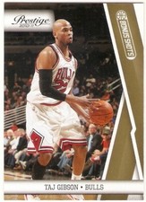 TAJ GIBSON GOLD SERIAL /249 2010-11 PANINI PRESTIGE BONUS SHOTS 16 CHICAGO BULLS