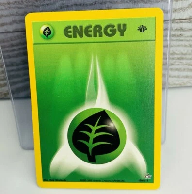 1st Edition Grass Energy 108/111  Neo Genesis Pokemon Card - Image 1 of 4