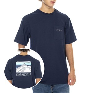 PATAGONIA Mn Line Logo Ridge T-Shirt - Blau - Rundhalsausschnitt Herren