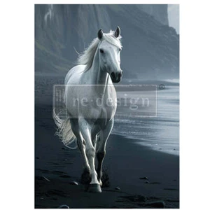 Seashore Sprinter Horse | A1 Fiber Decoupage | Redesign with Prima - Picture 1 of 3