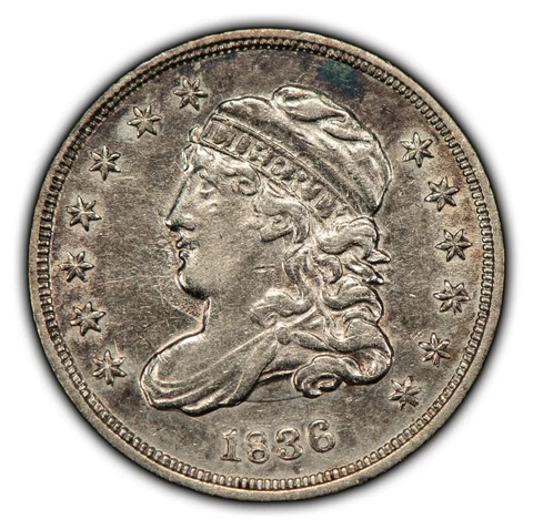 1836 H10c Capped Bust Silver Half Dime - Strong Die Clash - Luster - AU - B1423 Cover