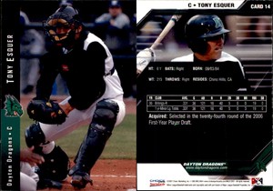 Tony Esquer 2007 Choice Dayton Dragons #14 Card *AutographDen*