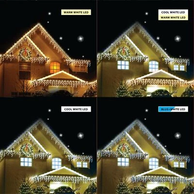 240/480/720/960/1200 XMAS LED ICICLE SNOWING EFFECT CHASER LIGHTS MAIN CHRISTMAS - Image 1 of 4
