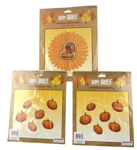 Momentum Brands Thanksgiving Hanging Decor 1 Turkey 12 Pumpkins - Picture 1 of 5