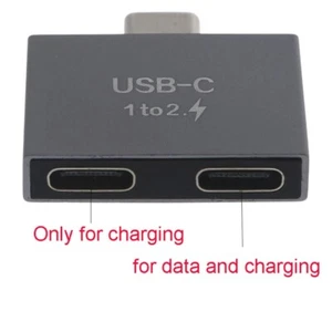 Adaptateur convertisseur répartiteur USB C mâle vers double USB C femelle connecteur d'extension - Photo 1 sur 12