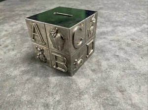 Vintage Silver Plated ABC Coin Bank Hong Kong Apple Bear Cat Duck Elephant Fish - Picture 1 of 7