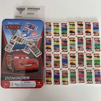 Disney CARS Dominoes CARS 2 Domino Game - 28 Plastic Tiles in Metal Tin - Image 1 of 4